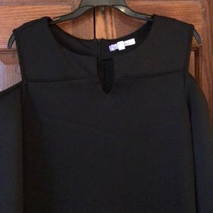 Cold shoulder black Sheath Dress